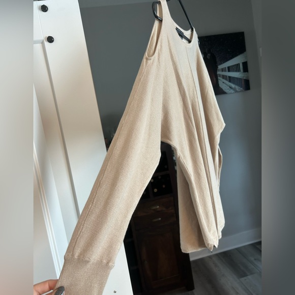NWT- Tan sweater with keyhole at the shoulder - Picture 2 of 5